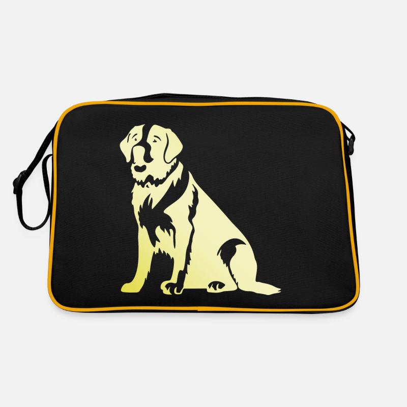 Saint Bernard Hund Silhouette Retro Tasche