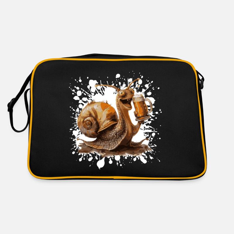 Schnecke Bier Lustig Retro Tasche