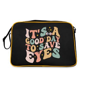 Es ist ein guter Tag, um die Augen zu retten - Optometrist Eye - Retro Tasche - Schwarz/Gold - Hinten