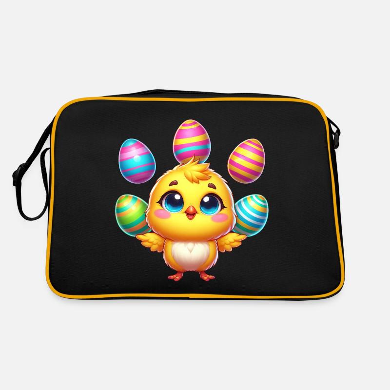 Easter Chicken Chick Easter Egg Colorful Eggs Juggle Retro Bag