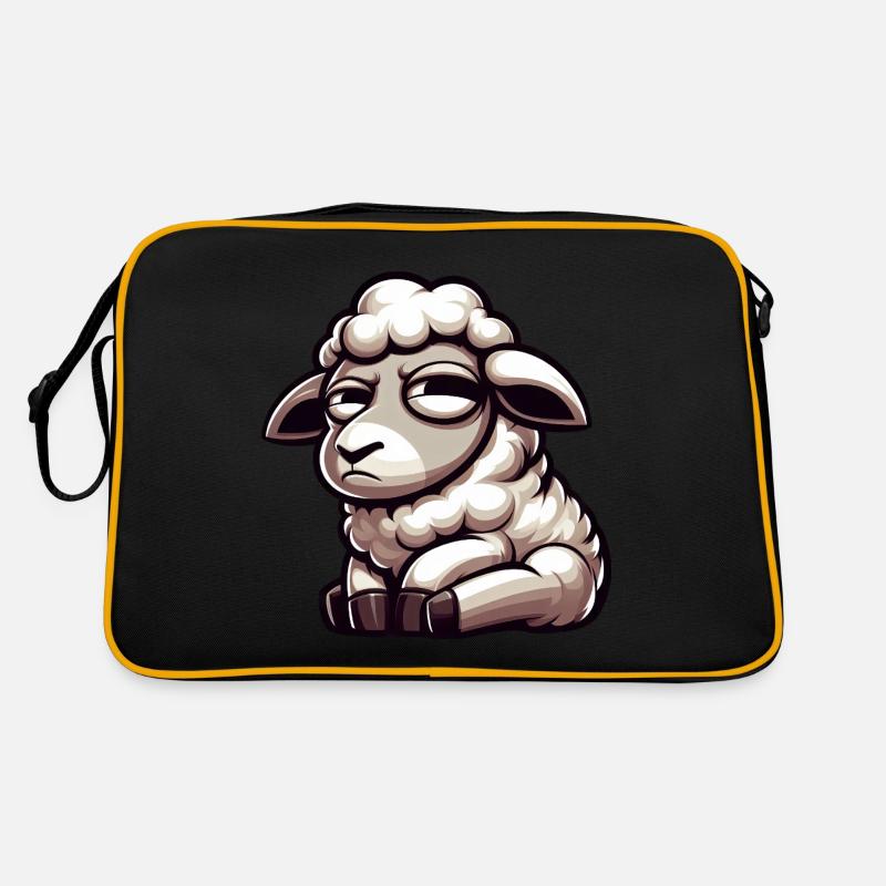 Skeptical Sheep Comic Funny Bull Retro Bag