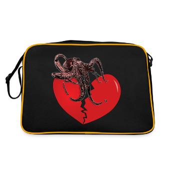 Octopus tient le cœur brisé ensemble cadeau - Sac Retro - noir/or - Dos