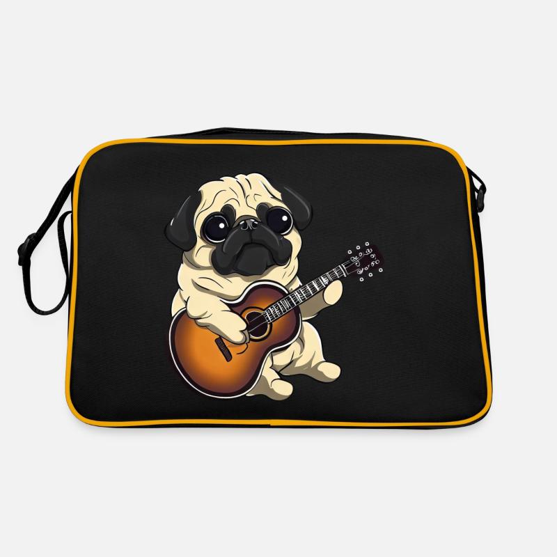 Pug Guitarist Retro Bag