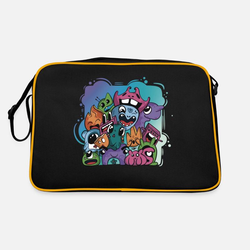 Gift idea fantasy doodle art drawing characters Retro Bag