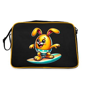 Oeuf de Pâques Oeuf de Pâques Lapin de Pâques Surfeur jaune - Sac Retro - noir/or - Dos