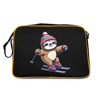 Paresseux Ski Vacances D’hiver Skieur - Sac Retro - noir/or - Dos