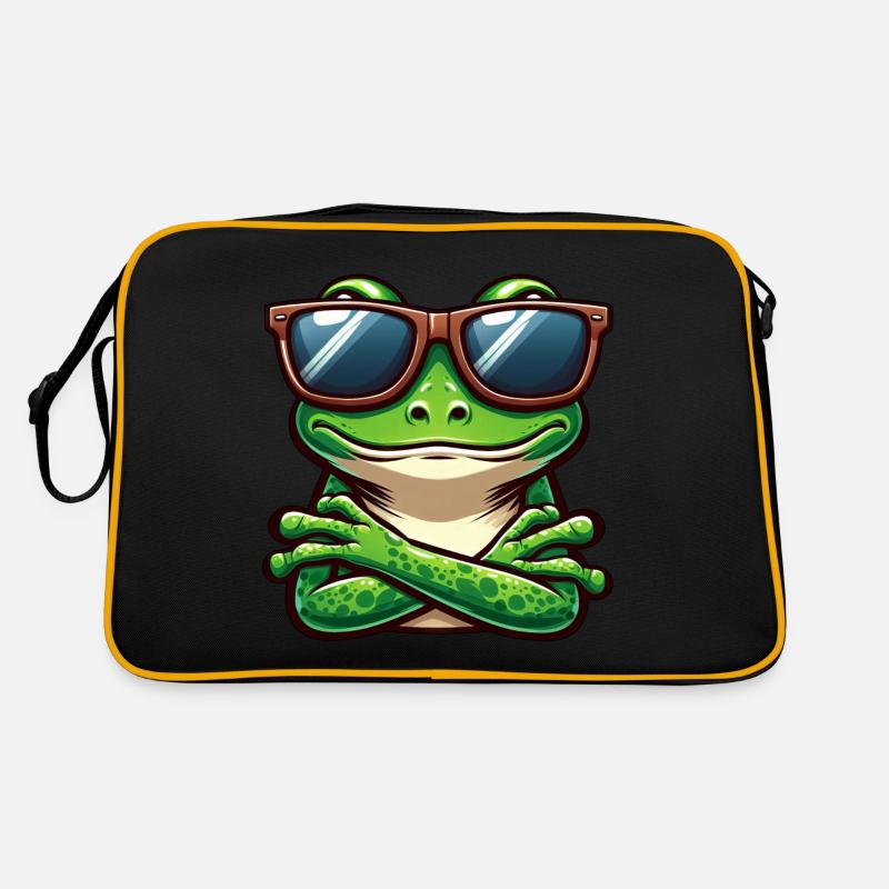 Cool grenouille crapaud crapaud lunettes de soleil dessin animé Sac Retro