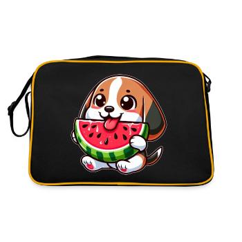 Sweet Beagle Watermelon Summer Joy Laughter Fruc - Retro Bag - black/gold - Back