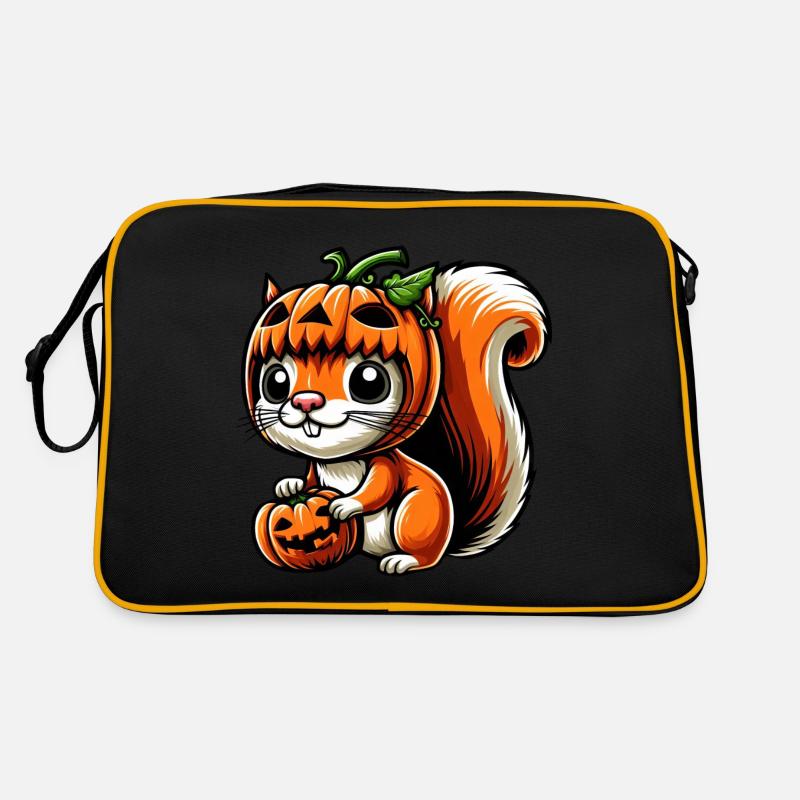 Cute Halloween Squirrel Pumpkin Cartoon Retro Bag