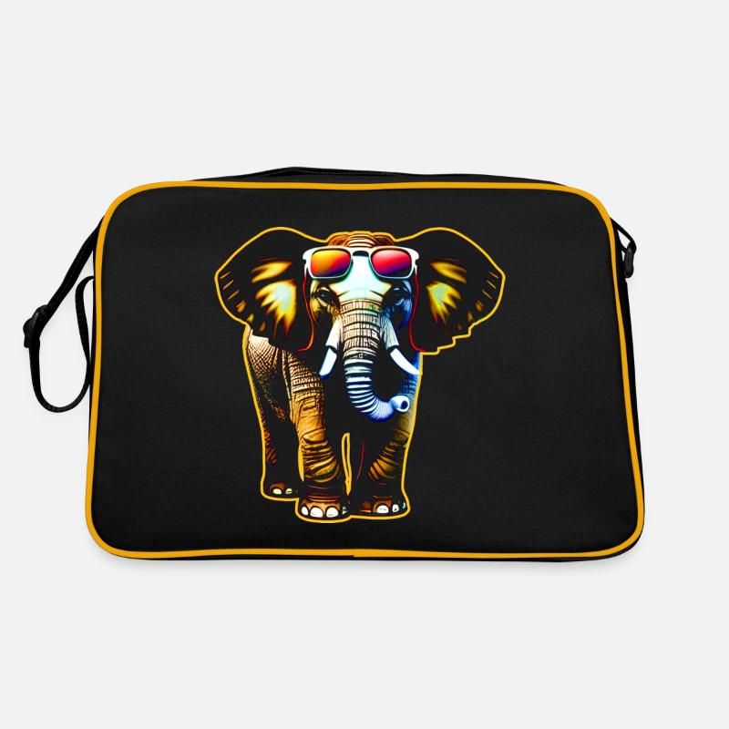 Cooler Elefant mit Sonnenbrille Retro Tasche