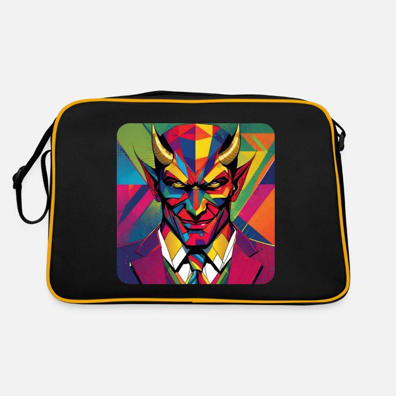 Devil with suit and tie in colorful retro style Retro Bag