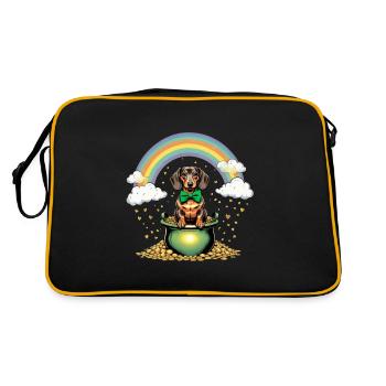 Teckel arc-en-ciel I Pot d’or Saint-Patrick - Sac Retro - noir/or - Dos