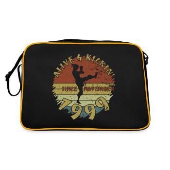 25. Geburtstag Alive and kickin since 11/1999 - Retro Bag - black/gold - Back