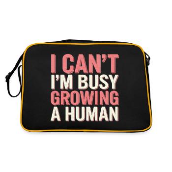 I Can't I'm Busy Growing A Human 15 - Retro Tasche - Schwarz/Gold - Hinten