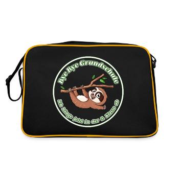 Bye Grundschule Ich hänge jetzt in der 5. Klasse a - Retro Tasche - Schwarz/Gold - Hinten
