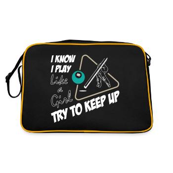 I Play Billiard Like a Girl - Retro Tasche - Schwarz/Gold - Hinten