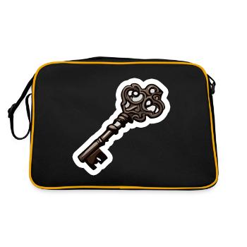 Key / Lock / Locked / Security - Retro Bag - black/gold - Back