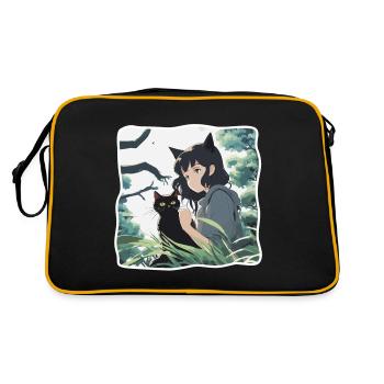 Anime / Bande dessinée / Japonais / Animation / Dessin animé - Sac Retro - noir/or - Dos