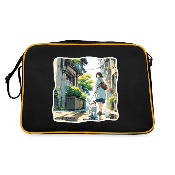 Anime / Bande dessinée / Japonais / Animation / Dessin animé - Sac Retro - noir/or - Dos