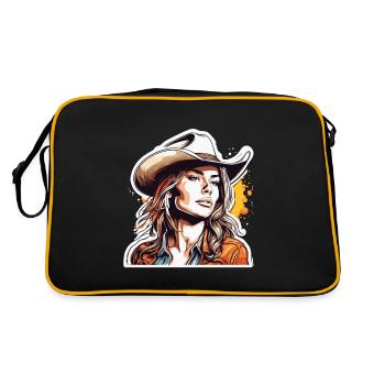 Cow Girl / Far West / Désert / Lasso / Rodéo - Sac Retro - noir/or - Dos