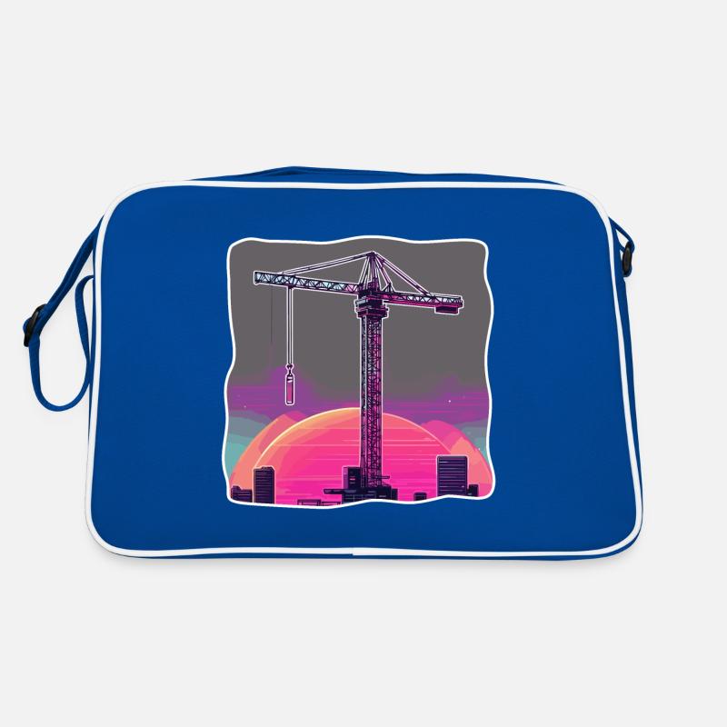 Kran / Baustelle / Seilwinde / Kransystem Retro Tasche