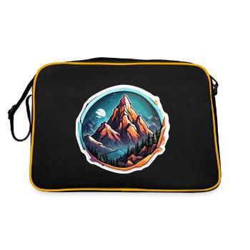 Mountain / Alps / Summit / Nature / Forest / Rock - Retro Bag - black/gold - Back
