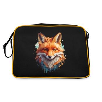 renard dessin animé portrait cool coloré - Sac Retro - noir/or - Dos