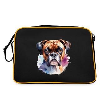 Boxer Chien Cool Coloré Et Mignon - Sac Retro - noir/or - Dos