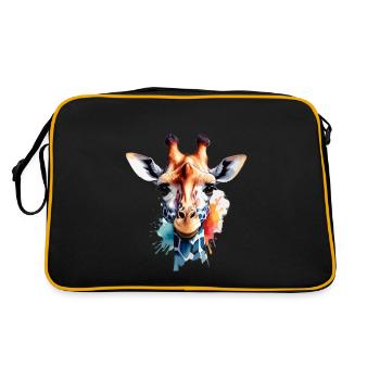 Giraffe Colorful Cool Cute Animated - Retro Bag - black/gold - Back