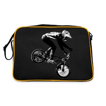 BMX Bicross Rennen Rennen Old School - Retro Tasche - Schwarz/Gold - Hinten