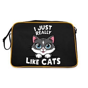 Chat Chats Amoureux Chat Propriétaire Chaton - Sac Retro - noir/or - Dos