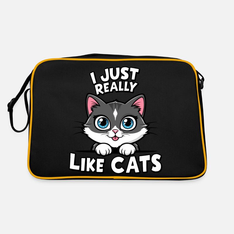 Chat Chats Amoureux Chat Propriétaire Chaton Sac Retro