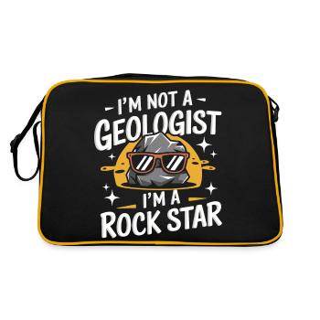 Experte für Geologie Gestein Geologe - Retro Tasche - Schwarz/Gold - Hinten