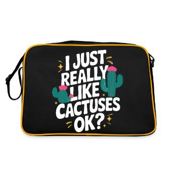 Cactus Cacti Desert Plant - Retro Bag - black/gold - Back