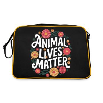 Vegetarian Vegan Veggie Vegetarian - Retro Bag - black/gold - Back