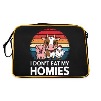 Vegetarian Vegan Veggie Vegetarian - Retro Bag - black/gold - Back