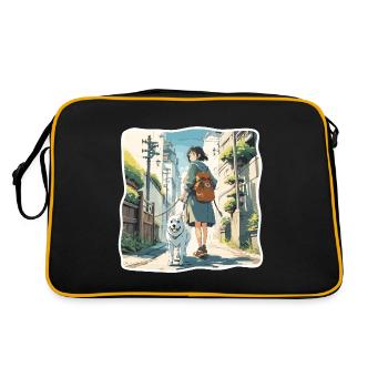 Anime / Bande dessinée / Japonais / Animation / Dessin animé - Sac Retro - noir/or - Dos