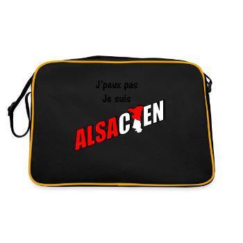 T-shirt humour alsace Jpeux pas jsuis alsacien - Sac Retro - noir/or - Dos