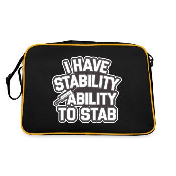 I Have Stability Ability To Stab 11 - Retro Tasche - Schwarz/Gold - Hinten