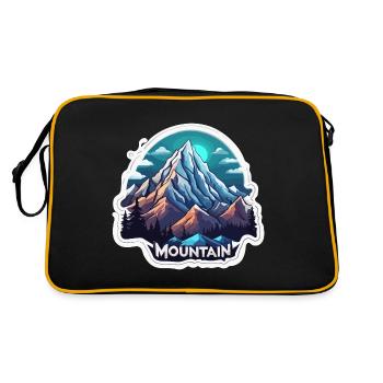 Mountain / Alps / Summit / Nature / Forest / Rock - Retro Bag - black/gold - Back