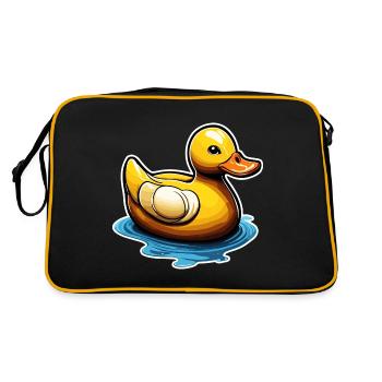 Gummiente / Badeente / Wasser / Badewanne - Retro Tasche - Schwarz/Gold - Hinten