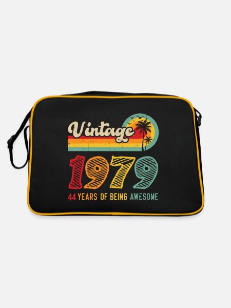 Vintage 1979, Cadeau D'anniversaire 44 Ans - Sac Retro - noir/or - Dos