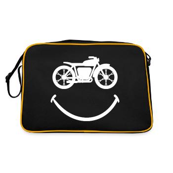 Motard Avec Le Sourire Pour Passionné De Motos - Sac Retro - noir/or - Dos
