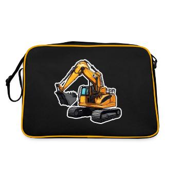 Excavator / construction site / machine /digging / shovel - Retro Bag - black/gold - Back