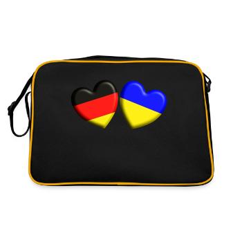 Allemagne Ukraine Solidarité unie dans le cœur - Sac Retro - noir/or - Dos