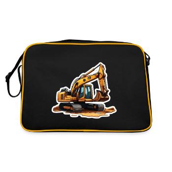 Excavator / construction site / machine /digging / shovel - Retro Bag - black/gold - Back