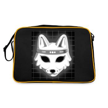 Kitsun Vaporwave Japonais Kami Vaporwave Kitsune - Sac Retro - noir/or - Dos