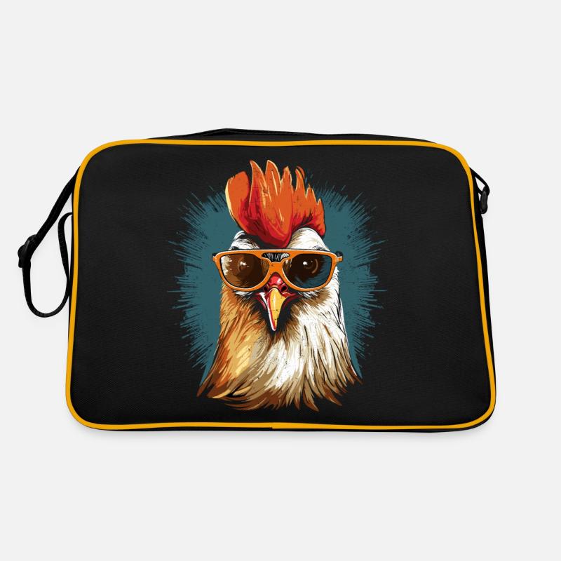 Hahn Sonnenbrille - Retro Tasche - Schwarz/Gold