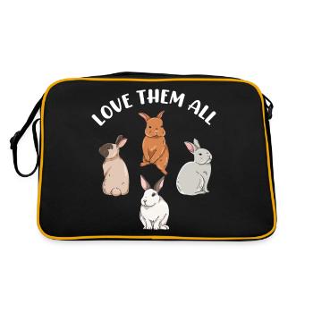 Cute rabbit design for bunny owners - Retro Bag - black/gold - Back