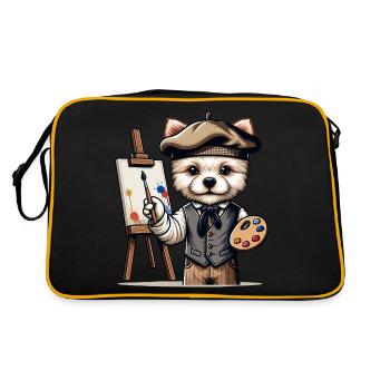Cute Dog Artist - Retro Bag - black/gold - Back